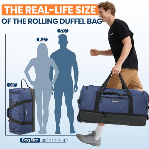 120L Rolling Duffle Bag with Wheels