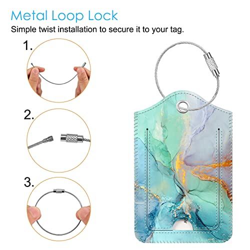 Luggage Tags Privacy Cover ID Label for Travel Bag Suitcase (2 Count)