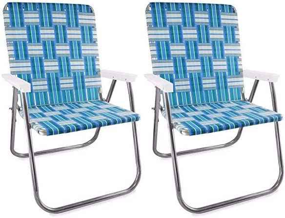 Outdoor Chairs for Camping. Made with Lightweight Aluminum Frames and UV (2 Count)