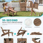 4 Pcs HDPE Folding Adjustable Adirondack Chair with Ottoman (4 Count)
