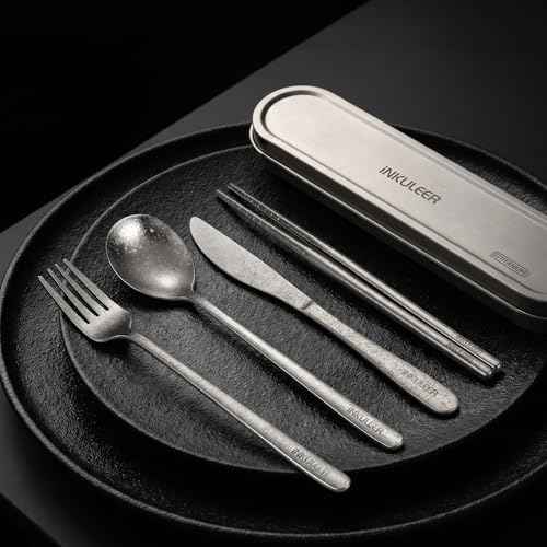 100% Pure Titanium Travel Cutlery Set (5 Count)