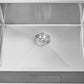 25 x 22 Inch Undermount Kitchen Sink, 18 Gauge 304 Stainless Steel Handmade Large Commercial Single Bowl Deep Basin, Brushed