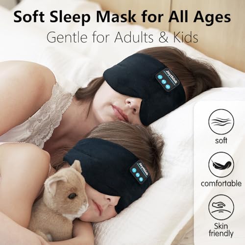 Sleep Headphones Sleep Mask Kids Children Wireless Music Eye Mask Sleeping Headphones Headband for Side Sleepers Silk Sleep Mask with Wireless Headphones Ultra