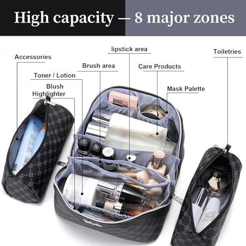 Travel Makeup Bag Cosmetic Bags for Women (3 Count)
