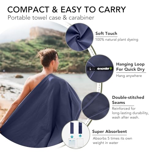 Quick Dry Travel Towel with Case & Carabiner