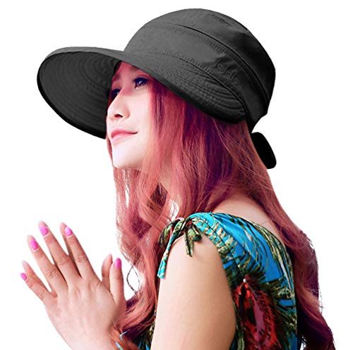 Sun Hats for Women with UV Protection Wide Brim Sun Hat Visor Summer Beach Outdoor Foldable Womens Cap