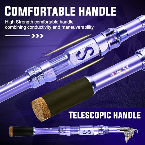 Portable Telescopic Fishing Rod with Carbon Fiber Material and Precision Carved Reel Seat