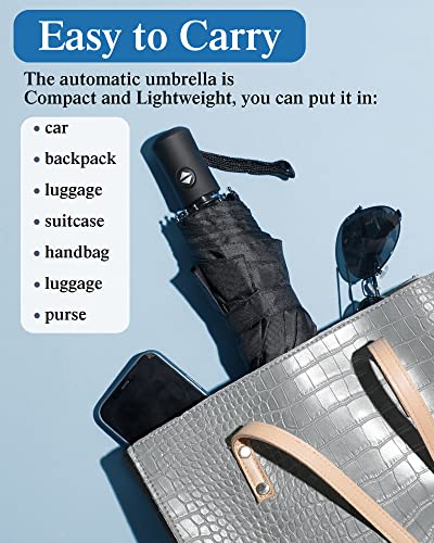 4 Pack Windproof Travel Umbrella Compact Automatic Folding Umbrellas for Rain Lightweight Portable Umbrella Gift for Men Women Backpack & Car Essentials (4 Count)