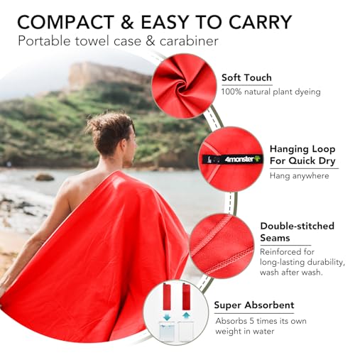 Quick Dry Travel Towel with Case & Carabiner