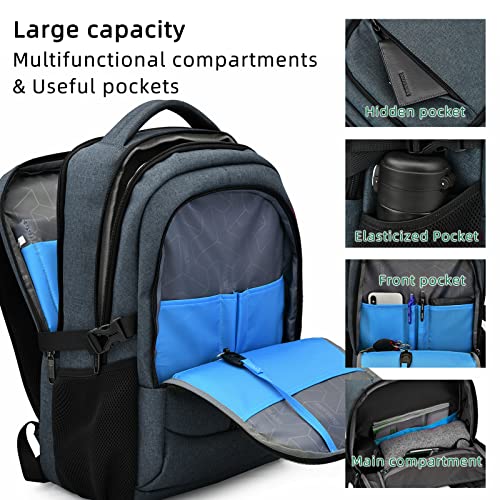 17 Inch Travel Laptop Backpack Water Resistant College Backpack for Men Laptop Bag with USB Charging Port