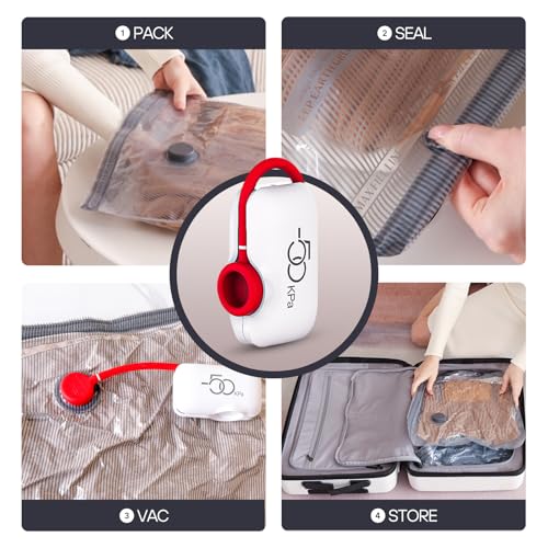 9 Pack Vacuum Seal Bags for Clothing Travel (10 Count)