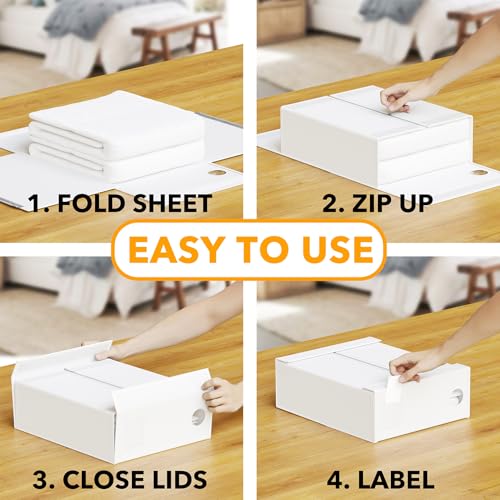 12 Pack Bed Sheet Organizers and Storage (12 Count)