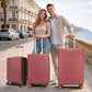 Large Suitcase 28in Expandable ABS+PC 8pcs Silent Wheels Burgundy