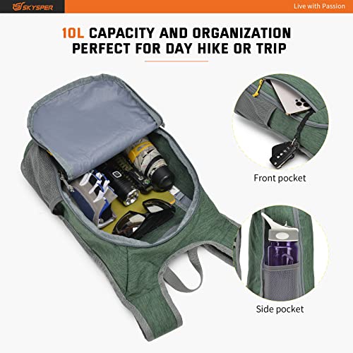 Small Daypack 10L Hiking Backpack Packable Lightweight Travel Day Pack for Women Men