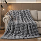 Luxury Faux Fur Rabbit Fur Throw Blanket Gray 60"*80"