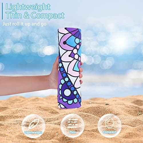 Microfiber Beach Towel with Bag Oversized 71x32 Sand Free 4 Pack (4 Count)