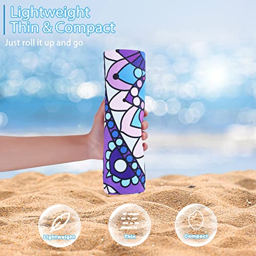 Microfiber Beach Towel with Bag Oversized 71x32 Sand Free 4 Pack (4 Count)