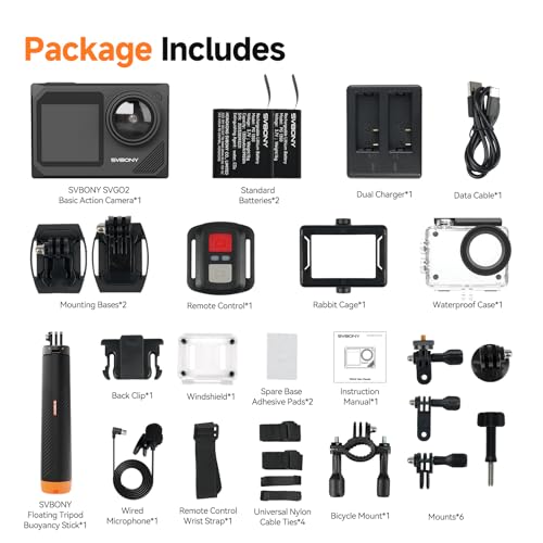 SVGo2 4K Underwater Camera with Floating Selfie Stick for Snorkeling