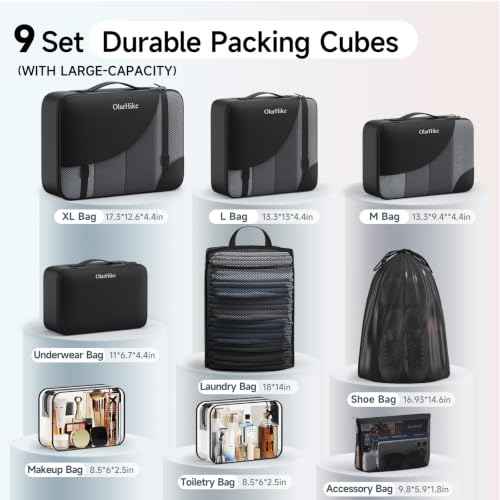Packing Cubes for Travel (9 Count)