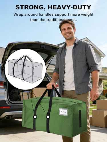 Supports 200lbs Heavy Duty Moving Bags (4 Count)
