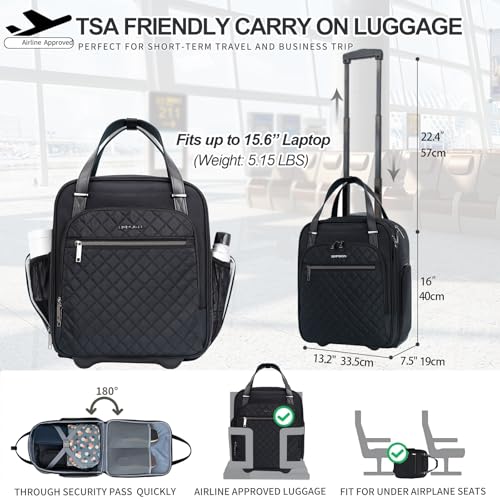Underseat Carry On Wheeled 16" Bag with Wheels