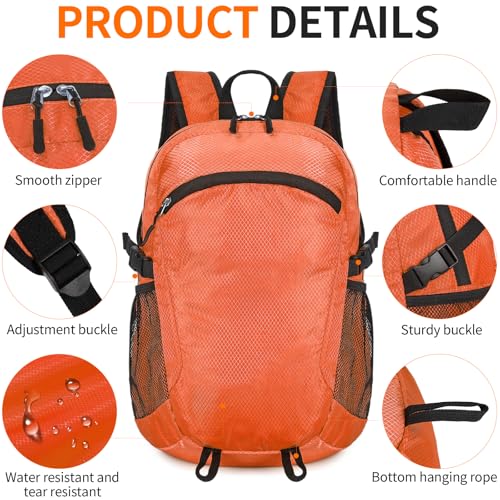 Small Hiking Backpack 15L Travel Lightweight Hiking Packable Daypack Water
