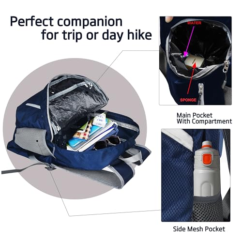 35L Foldable Waterproof Backpack For Outdoor Sports With Inside Wet Clothes Compartment Packable For Multiple Uses Ultra Lightweight Ideal For Hiking Men And Women Travel