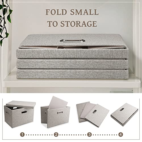 Large 17 36 Quart Collapsible Stackable Storage Bins with Lids