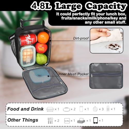 Lunch box Insulated Soft Bag Mini Cooler Back to School Thermal Meal Tote Kit With Buckle and Mesh Side Pocket for Girls