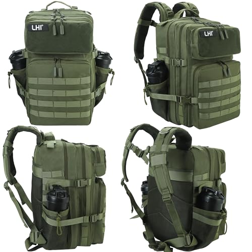 Military Tactical Backpack for Men and Women 45L Army 3 Days Assault Pack Bag Large Rucksack with Molle System Forest Green