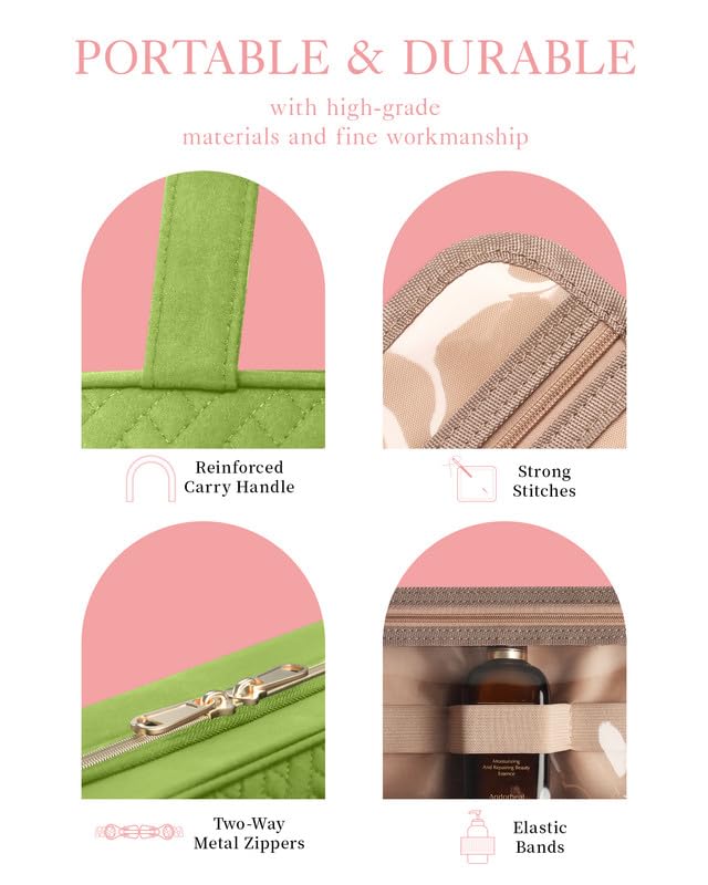 Hanging Travel Toiletry Bag Women Men Essentials Avocado Green