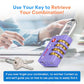 Dual-Opening: Key or Combination Access Lock, TSA Approved Locks for Luggage, Pelican case, Travel, Gym, School, Stainless Steel Shackle. (Purple, 2 Pk) (2 Count)