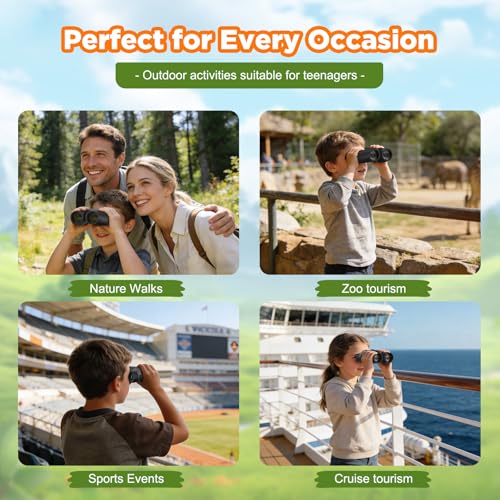 10x25 Compact Binoculars for Adults & Kids