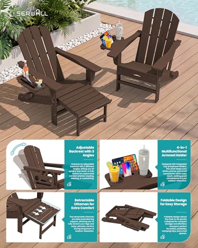 Folding Adjustable Adirondack Chair with Footrest
