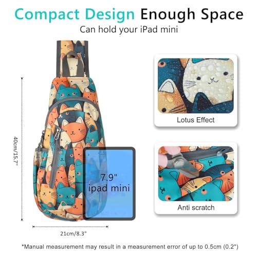 Small Sling Bag Lightweight Crossbody Bag for Easter Gifts Women Men Hiking Backpack Travel Shoulder Bag Chest Daypack for Gym Work Outdoor Sports Mix