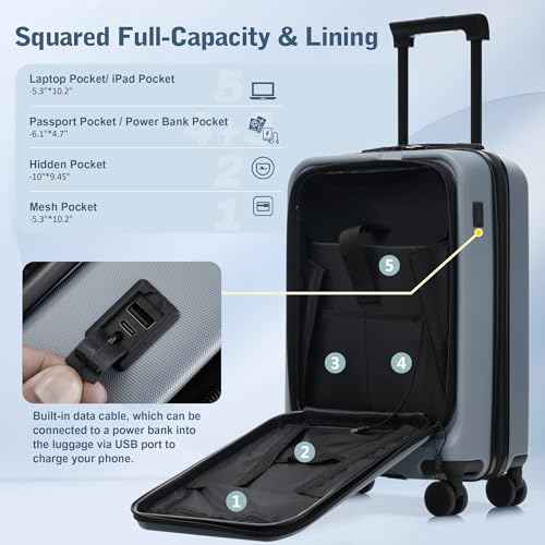 Luggage Sets 5 Piece Front Open (5 Count)