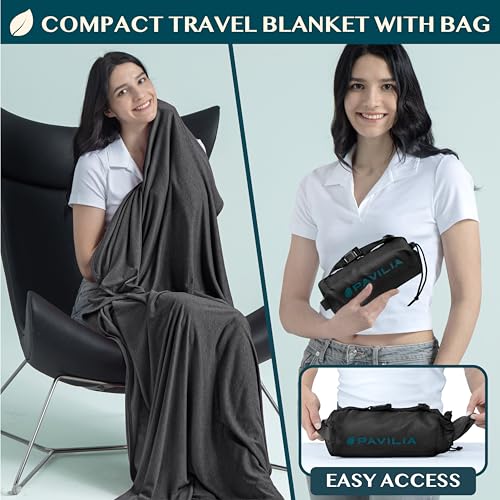 Travel Blanket Airplane Compact with Bag Lightweight