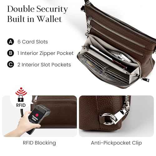 Genuine Leather Crossbody Bags for Women Anti