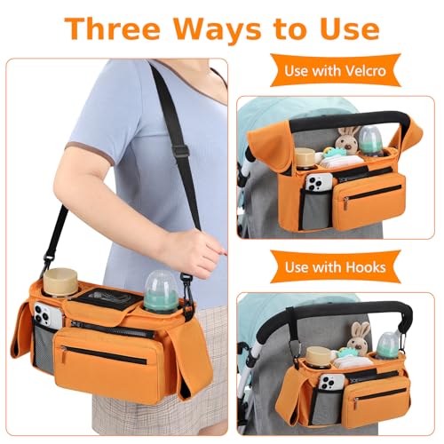 Universal Stroller Organizer with Insulated Cup Holder