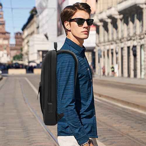 Business Backpack for Men Slim Lightweight Laptop Backpack for 17.3 Inch Computer Water Resistant Small Office Backpack for Commute Travel Daily Office Work with Small Bag