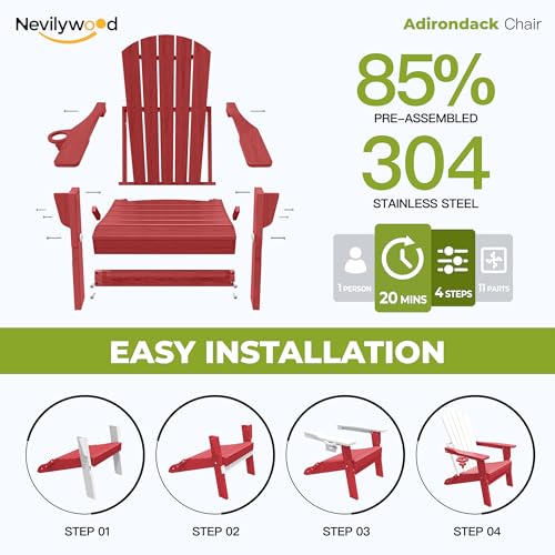 Folding Adirondack Chairs Set of 2 (2 Count)