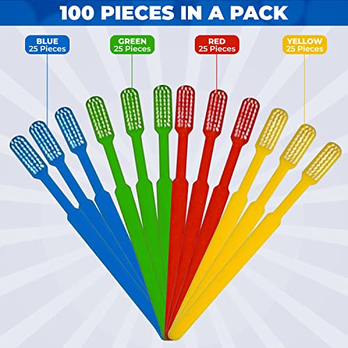 100 Pack Disposable Toothbrushes with Toothpaste (100 Count)
