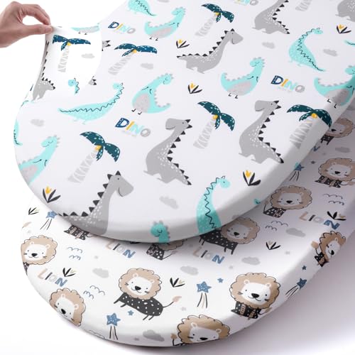 Stretch Fitted Bassinet Sheet Set BROLEX 2 Pack Cradle Sheets for Bassinet Pad (2 Count)