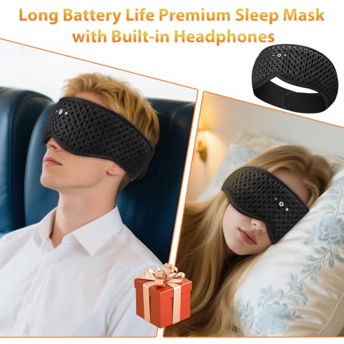 Bluetooth Sleep Mask HF016 Sleep Headphones with Detachable & Washable 3D Contoured Eye Mask