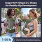 6-in-1 Baby Carrier with Hip Seat, Ergonomic Newborn to Toddler Carrier 7–50 lbs, Front Back Hip Carry, Lumbar Support, Sun Hood, Safety-Certified, Seaweed Green