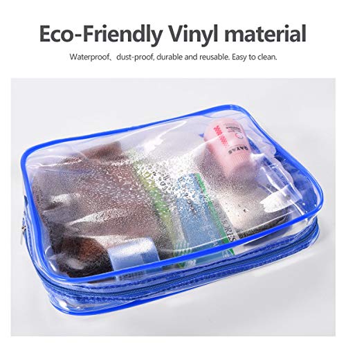 4Pcs Crystal Clear PVC Travel Toiletry Bag Kit for Women Men (4 Count)