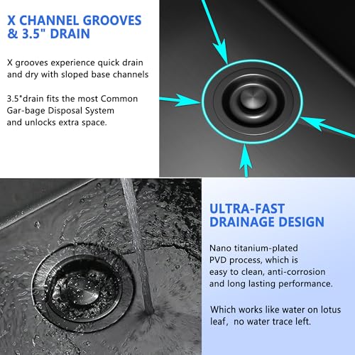 25x22x9 Inch Drop in Kitchen Sink