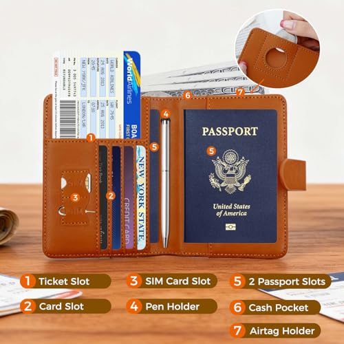 Premium Leather Passport Holder Covers Case