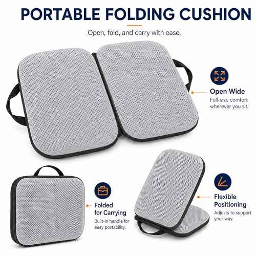 3 in 1 Foldable Gel Seat Cushion Featured with Memory Foam Breathable Seat Cushion for Pressure Relief