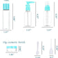 Vitog Travel Bottles Kit, TSA Approved Leak Proof Portable Toiletry Containers Set, Clear flight size PET Cosmetic Containers for Lotion, Shampoo, Cream, Soap, Set of 11 (Blue+Plastic)